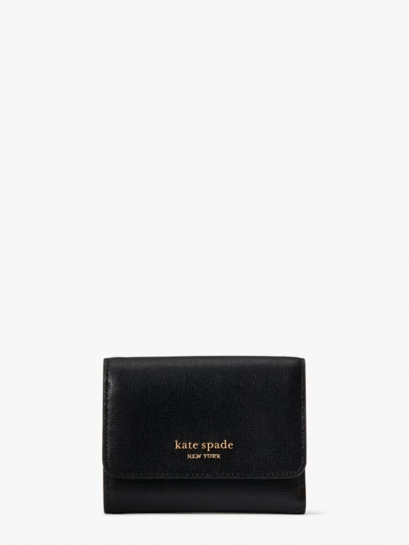 Kate Spade Morgan Bifold Flap Wallet Black | 0187924-LV
