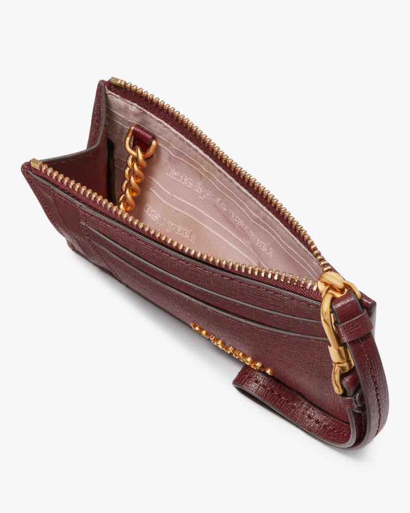 Kate Spade Morgan Card Case Wristlet Dark Brown | 4178629-XH
