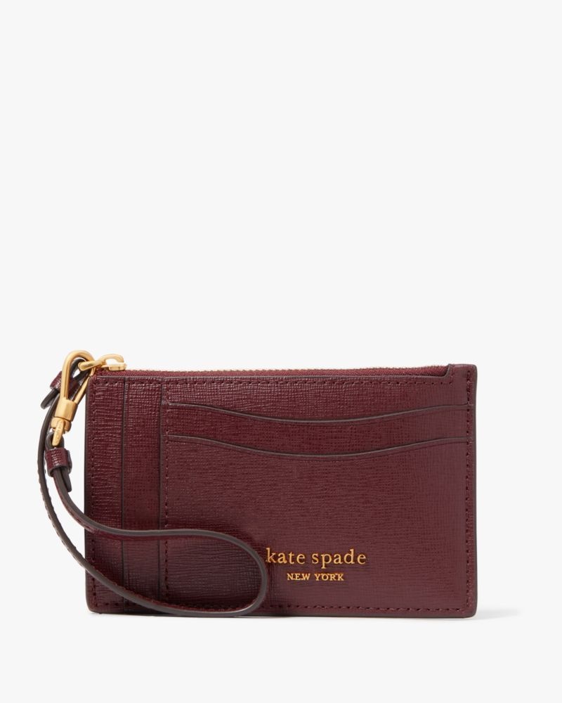 Kate Spade Morgan Card Case Wristlet Dark Brown | 4178629-XH