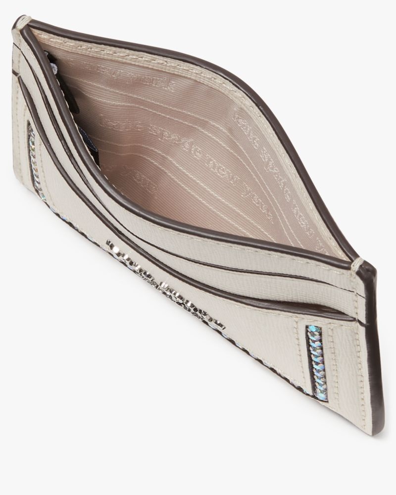 Kate Spade Morgan Crystal Inlay Cardholder Parchment | 9542073-LX