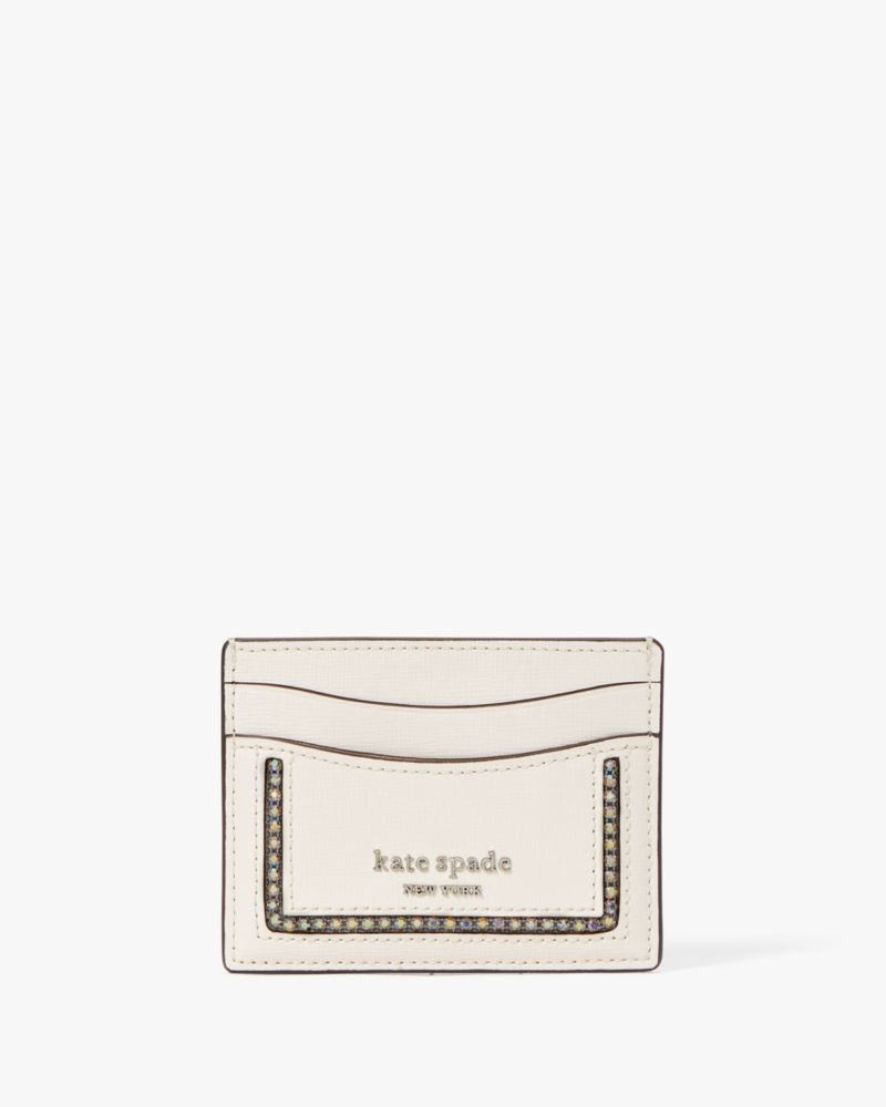 Kate Spade Morgan Crystal Inlay Cardholder Parchment | 9542073-LX