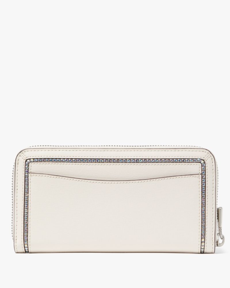 Kate Spade Morgan Crystal Inlay Zip-around Continental Wallet Parchment | 2487510-MK