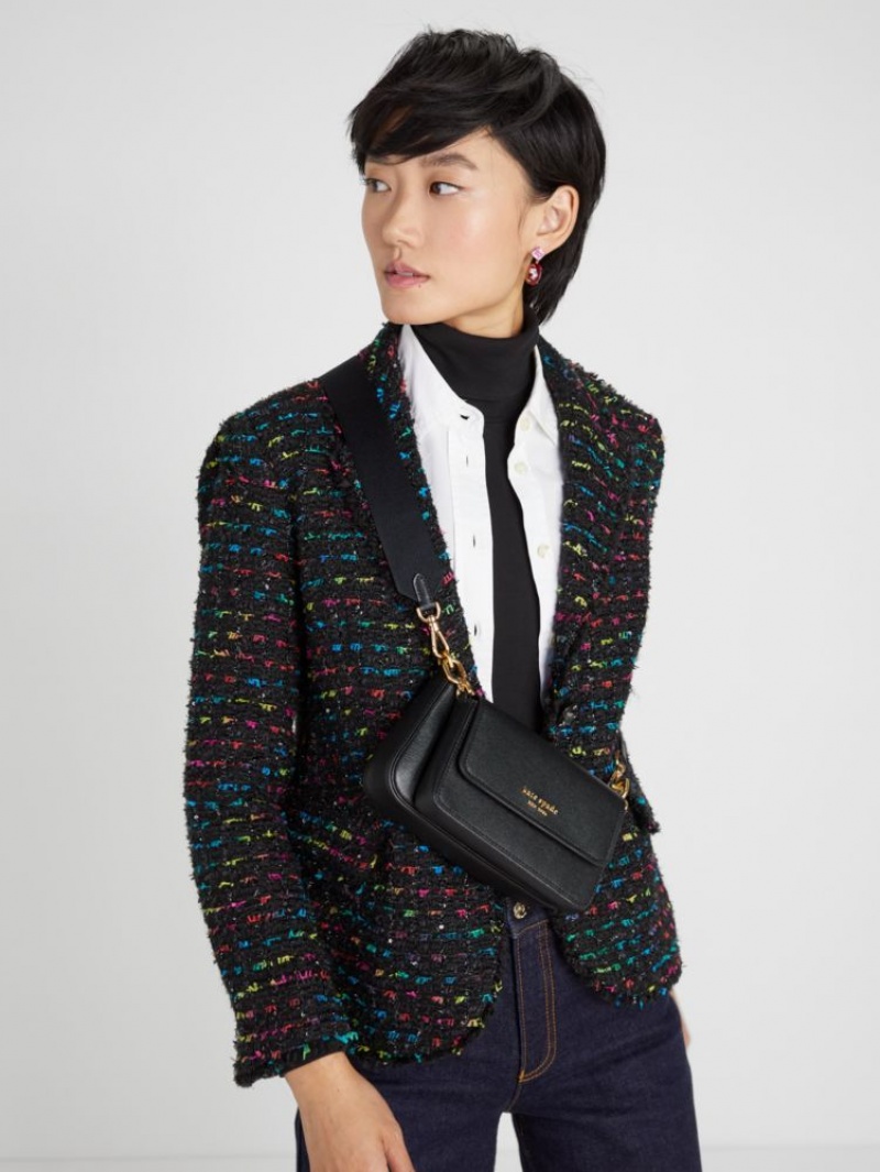 Kate Spade Morgan Double Up Crossbody Black | 5034218-DP