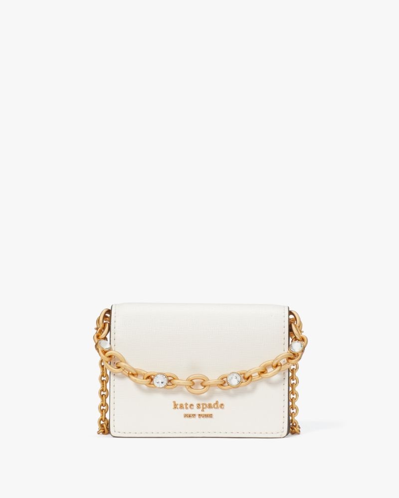 Kate Spade Morgan Embellished Chain Card Case Parchment | 7651342-IL