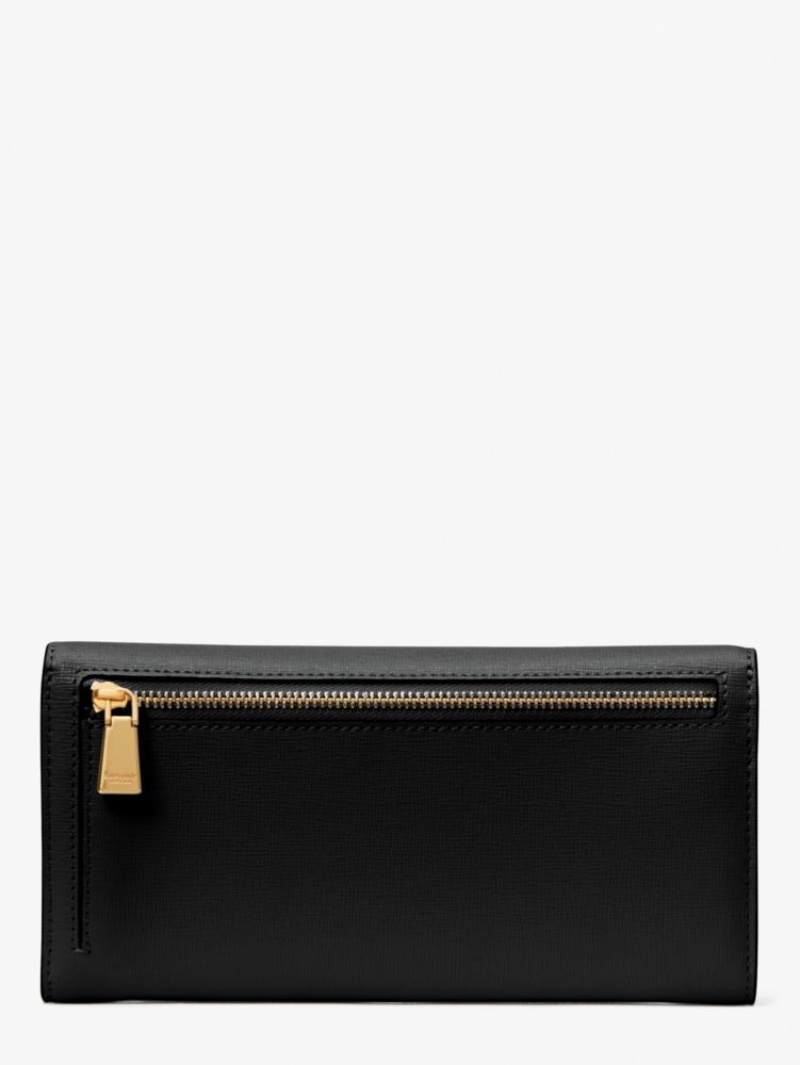 Kate Spade Morgan Flap Continental Wallet Black | 2586014-EL