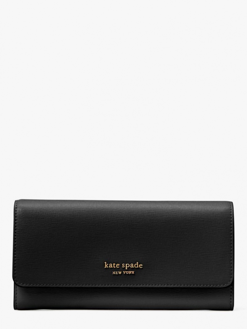 Kate Spade Morgan Flap Continental Wallet Black | 2586014-EL