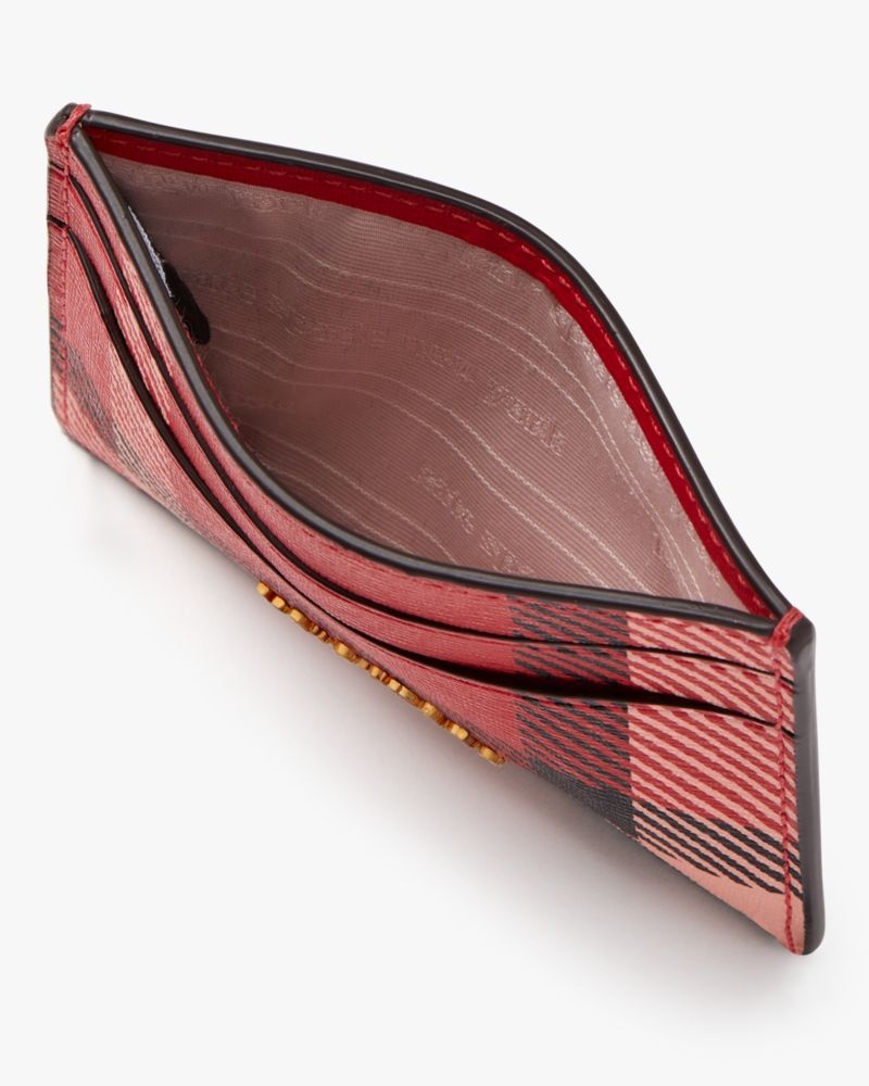 Kate Spade Morgan Museum Plaid Cardholder Red Multicolor | 0129685-AU