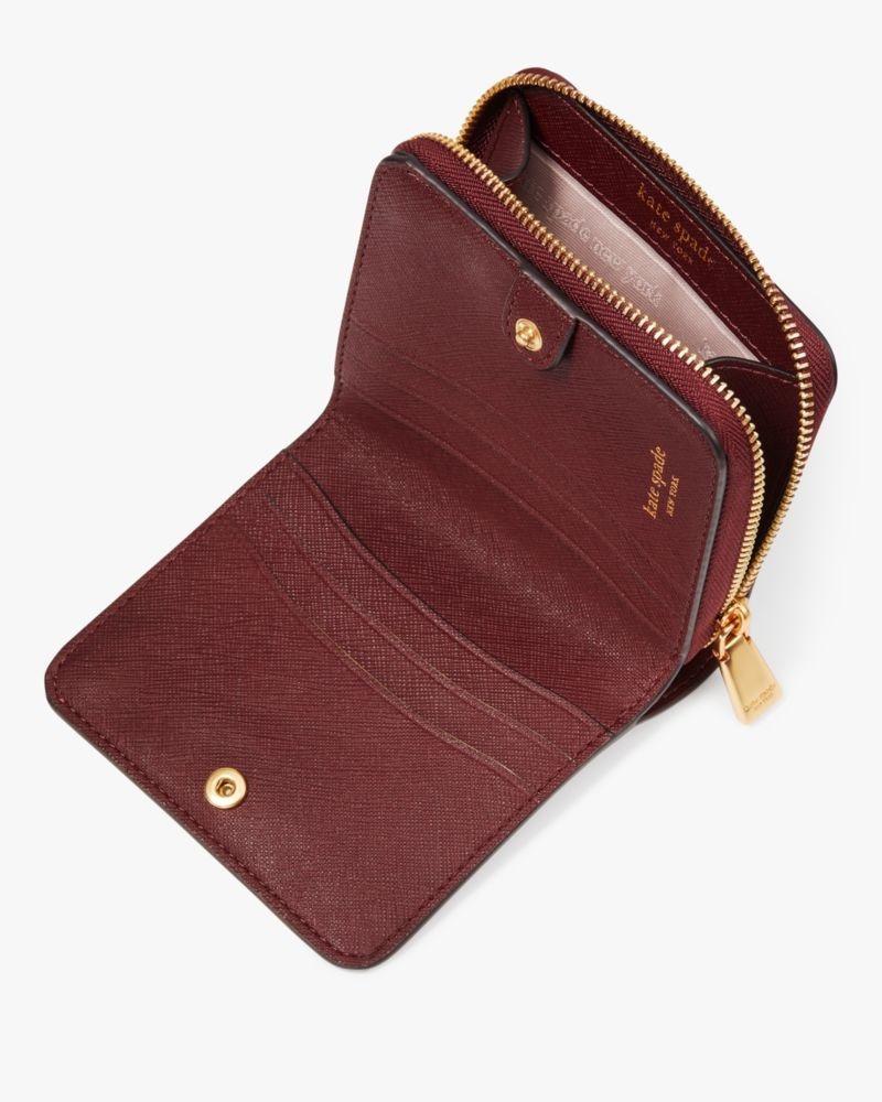 Kate Spade Morgan Small Compact Wallet Dark Brown | 8275439-ZF