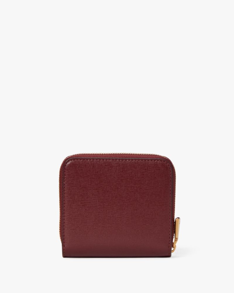 Kate Spade Morgan Small Compact Wallet Dark Brown | 8275439-ZF