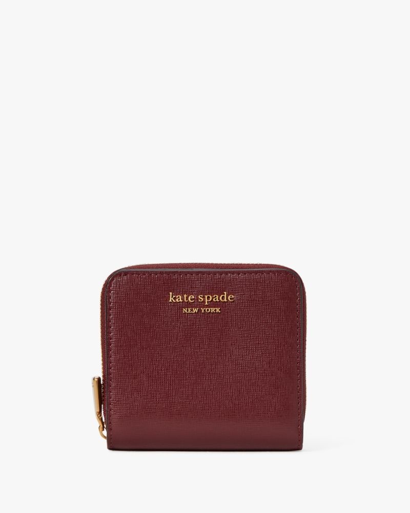 Kate Spade Morgan Small Compact Wallet Dark Brown | 8275439-ZF