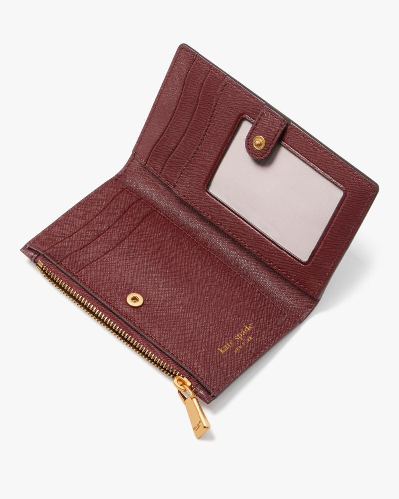 Kate Spade Morgan Small Slim Bifold Wallet Dark Brown | 9801732-RN