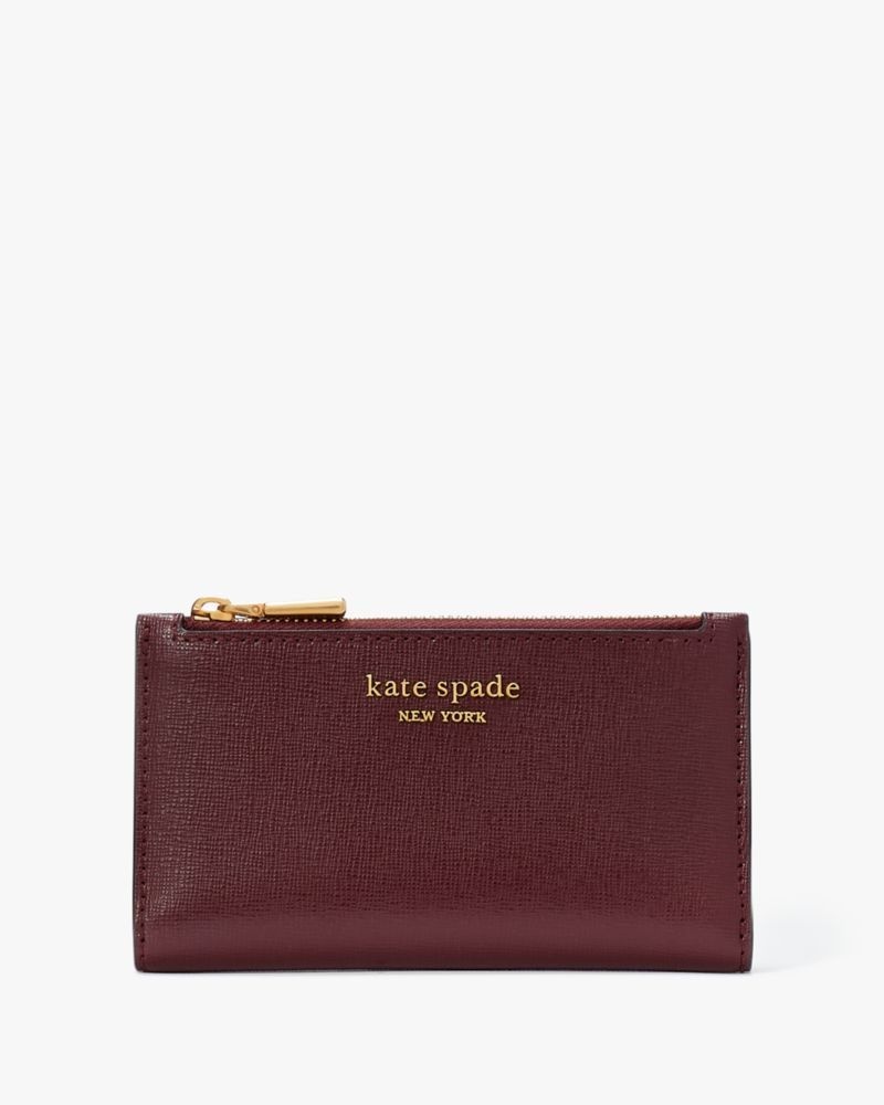 Kate Spade Morgan Small Slim Bifold Wallet Dark Brown | 9801732-RN