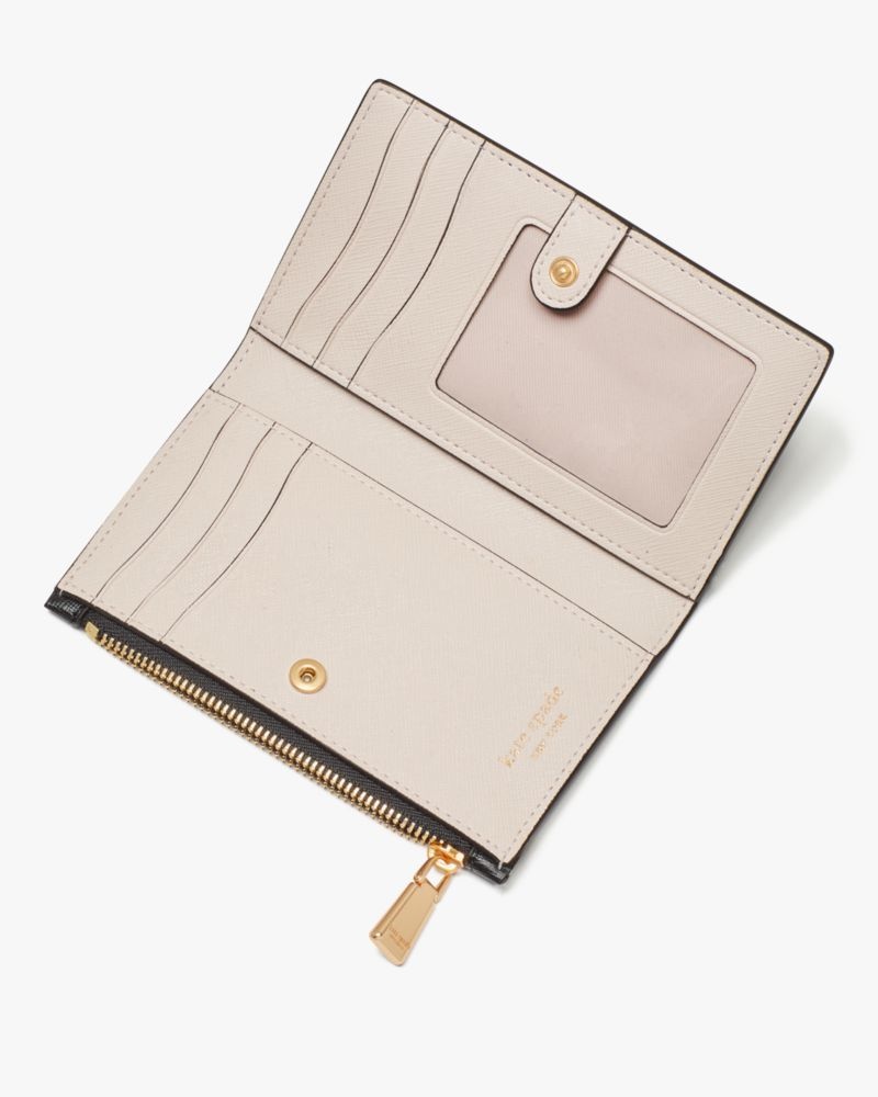 Kate Spade Morgan Small Slim Bifold Wallet Black | 4725301-AB
