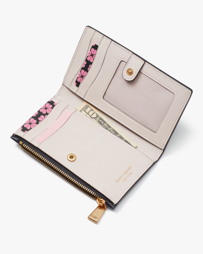 Kate Spade Morgan Small Slim Bifold Wallet Black | 4725301-AB