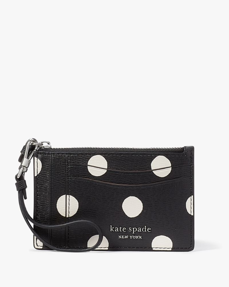 Kate Spade Morgan Sunshine Dot Card Case Wristlet Black Multicolor | 9643812-WT