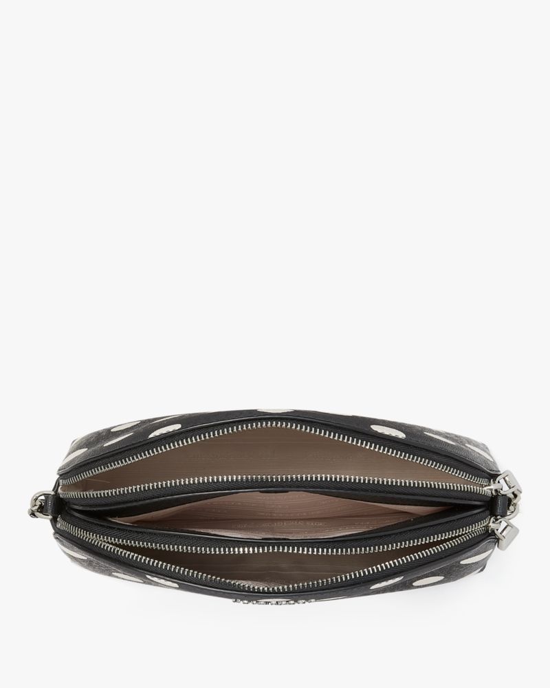 Kate Spade Morgan Sunshine Dot Double-zip Dome Crossbody Black Multicolor | 1640598-FC