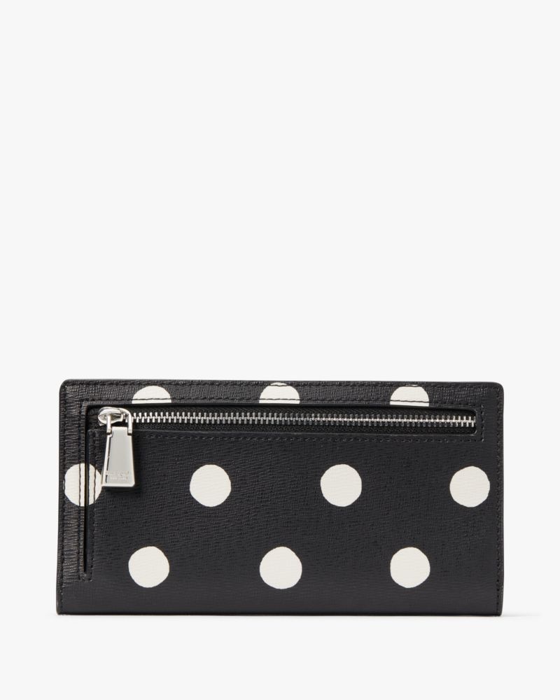 Kate Spade Morgan Sunshine Dot Slim Bifold Wallet Black Multicolor | 4697253-FU