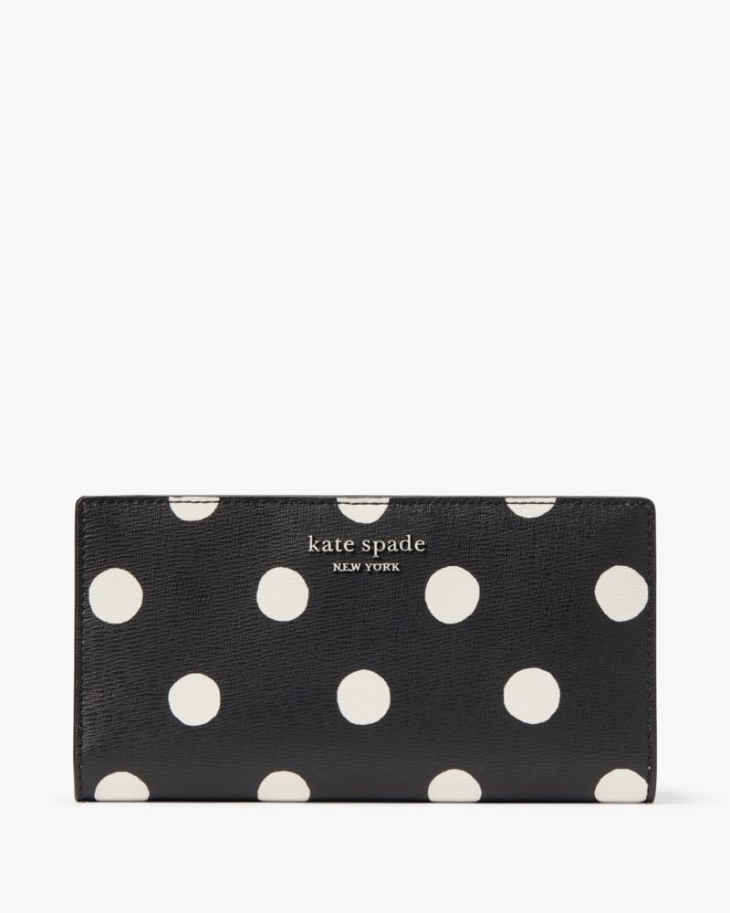 Kate Spade Morgan Sunshine Dot Slim Bifold Wallet Black Multicolor | 4697253-FU