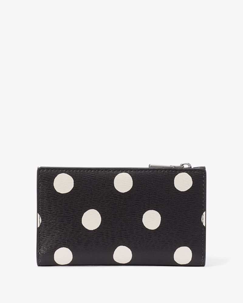 Kate Spade Morgan Sunshine Dot Small Slim Bifold Wallet Black Multicolor | 1736842-QG