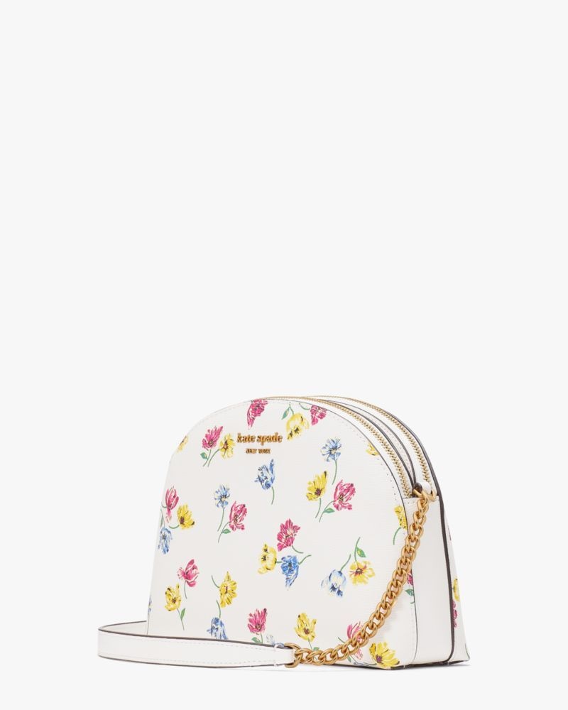 Kate Spade Morgan Tulip Toss Double-zip Dome Crossbody Cream Multicolor | 5018367-PU