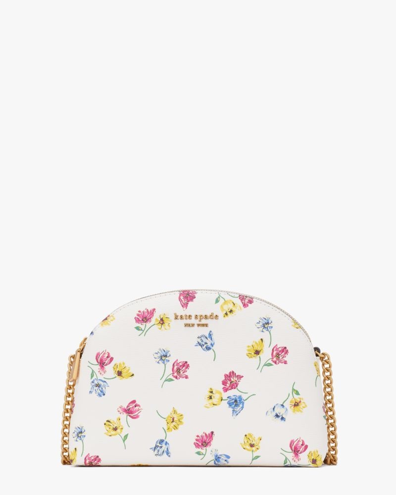 Kate Spade Morgan Tulip Toss Double-zip Dome Crossbody Cream Multicolor | 5018367-PU