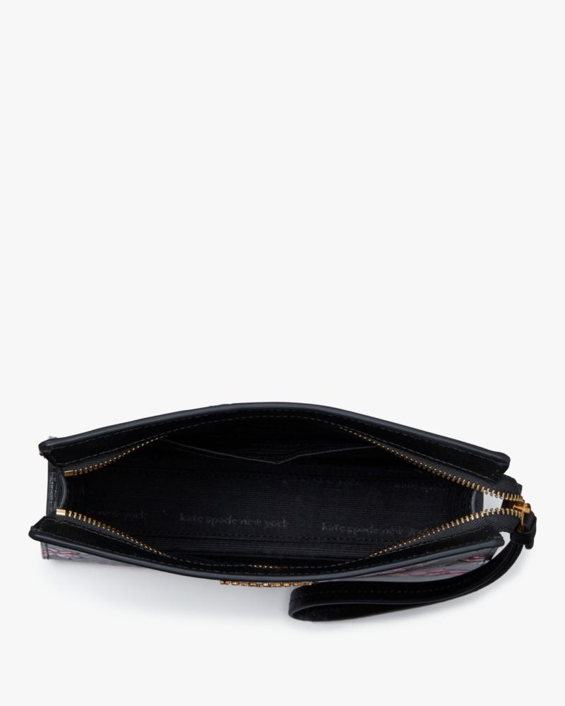 Kate Spade Morgan Winter Blooms Embossed Gussetted Wristlet Pink Multicolor | 2108639-NF