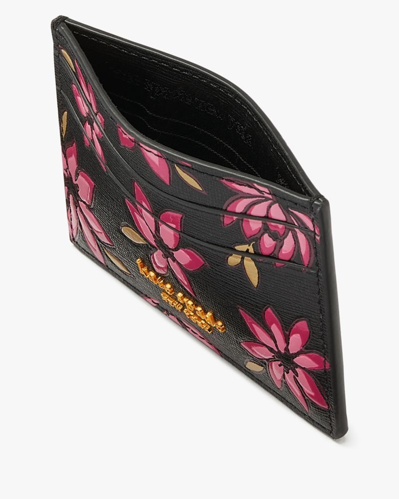 Kate Spade Morgan Winter Blooms Embossed Card Holder Pink Multicolor | 3079412-PI