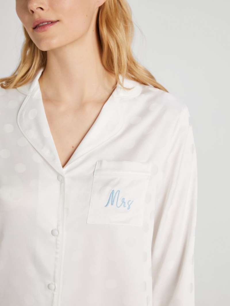 Kate Spade Mrs Long PJ Set White | 0879316-UG