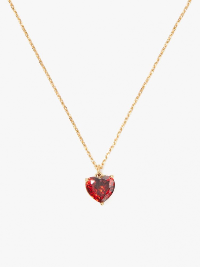 Kate Spade My Love January Heart Pendant Dark Red / Gold | 4930675-HN