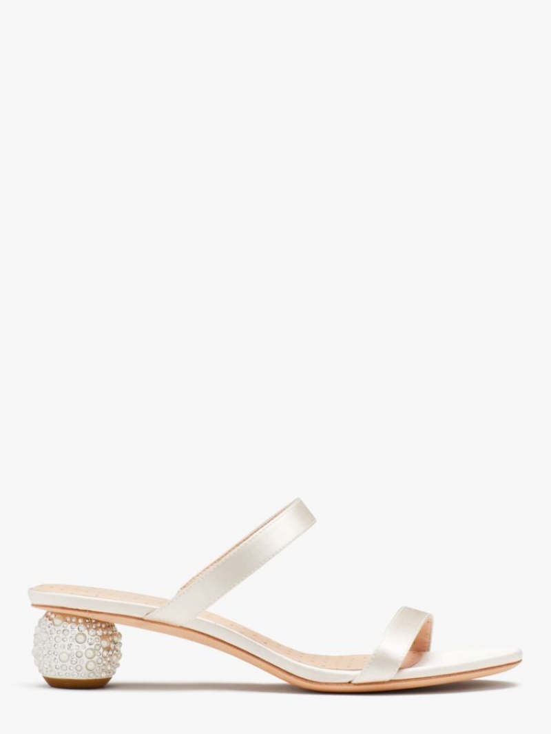 Kate Spade Palm Springs Crystal Slide Sandals White | 5493180-VM