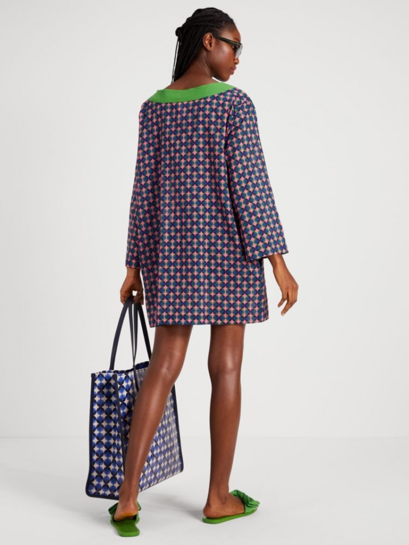 Kate Spade Patio Tile Cover-up Tunic Pink Multicolor | 0796453-QJ