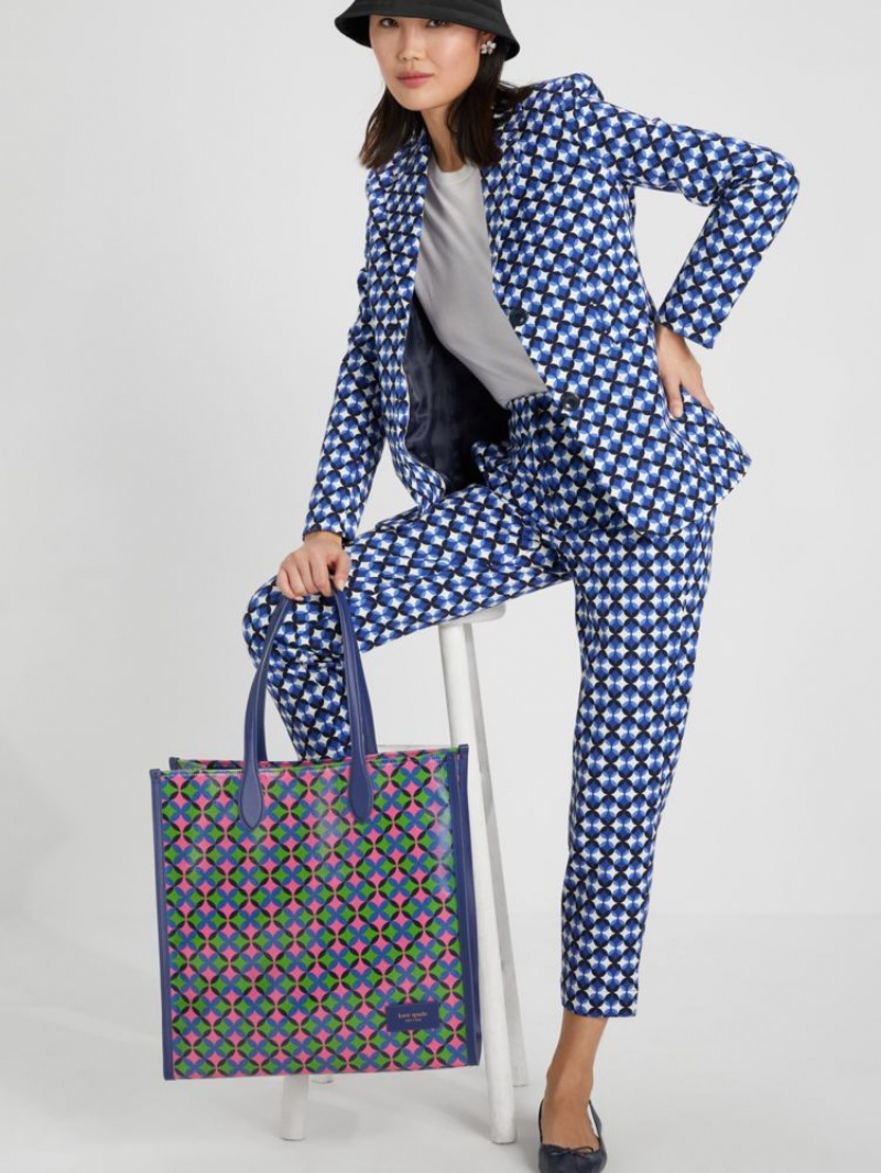Kate Spade Patio Tile Doris Pants Blue / Cream | 4905261-NT