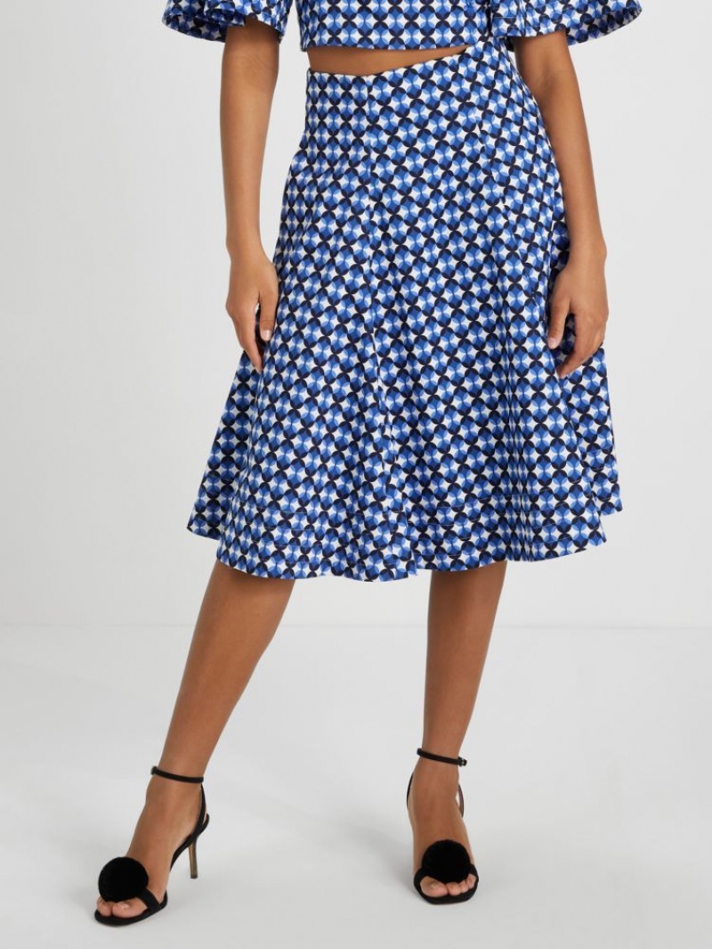 Kate Spade Patio Tile Midi Skirt Cream / Blue | 5793824-PY