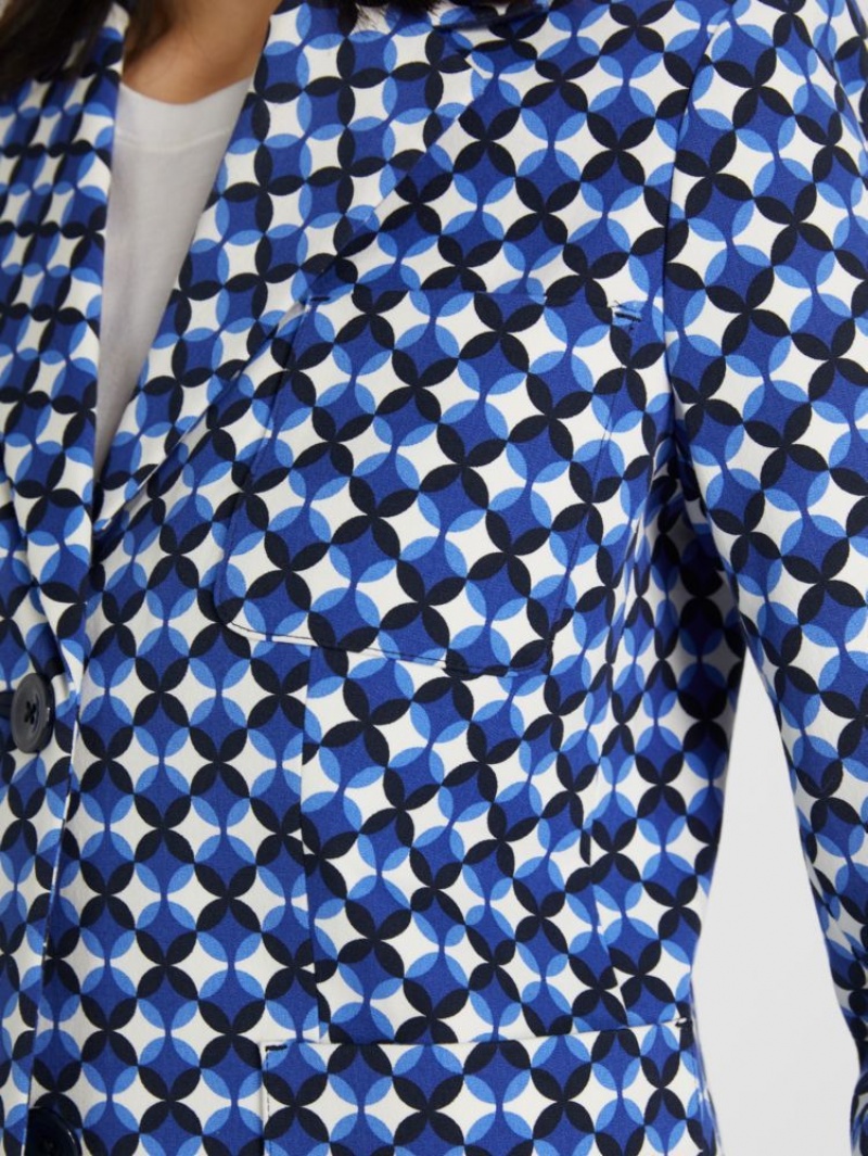 Kate Spade Patio Tile Twill Blazer Blue / Cream | 1049265-PC