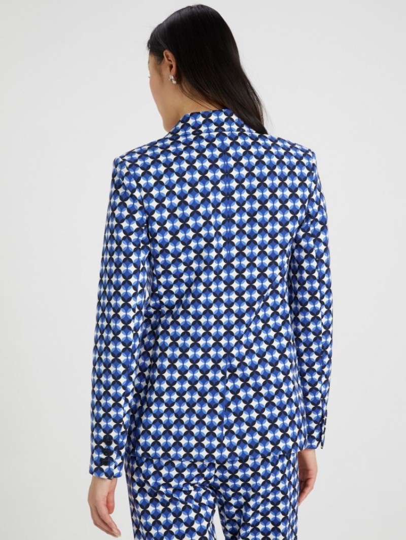 Kate Spade Patio Tile Twill Blazer Blue / Cream | 1049265-PC
