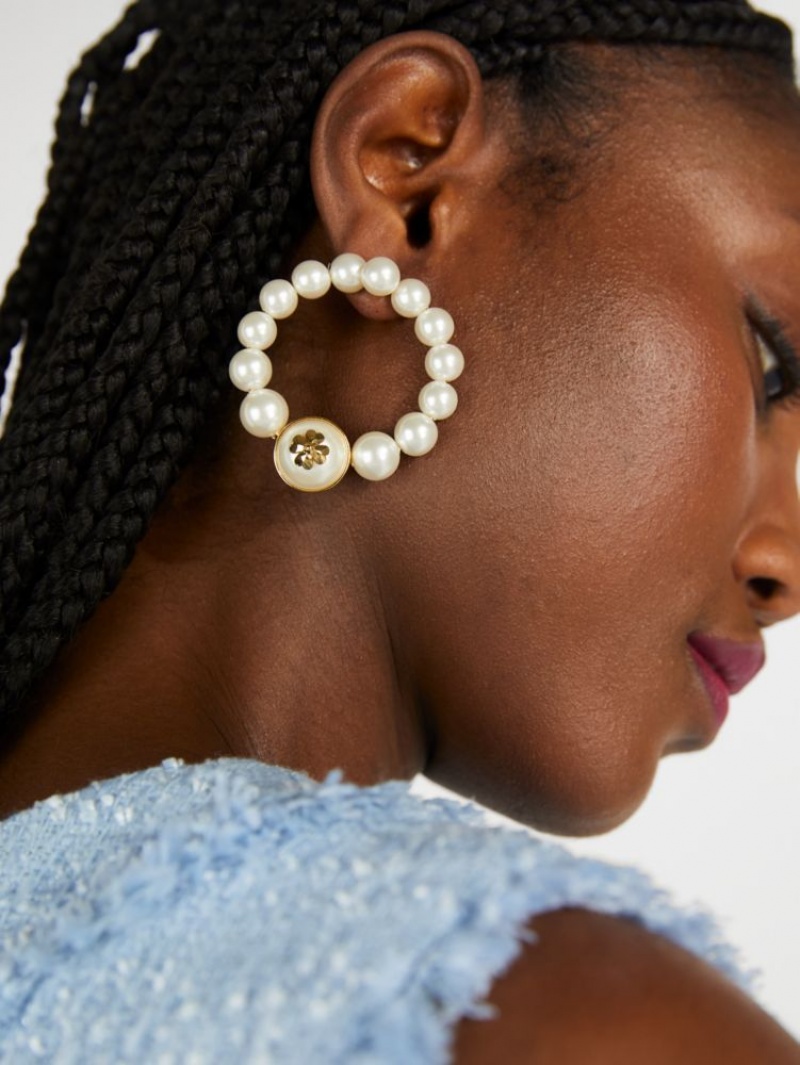 Kate Spade Pearls On Pearls Hoops Cream / Gold | 2167985-DL