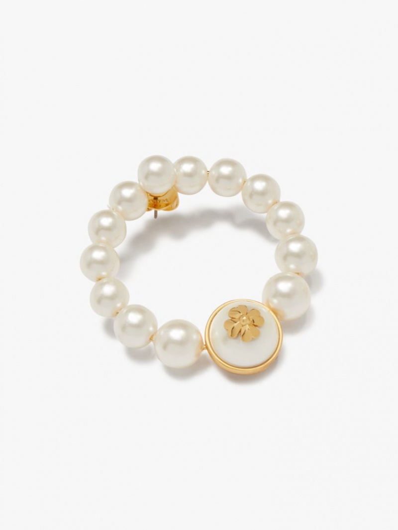 Kate Spade Pearls On Pearls Hoops Cream / Gold | 2167985-DL