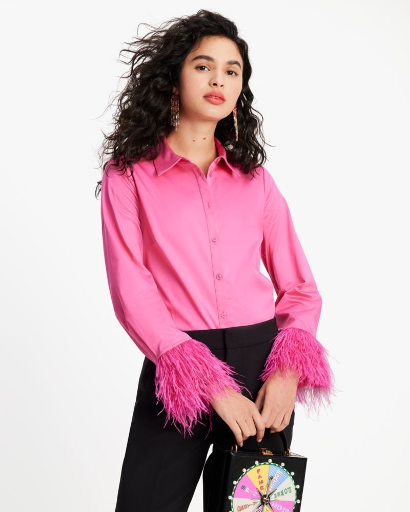 Kate Spade Plumage Shirt Vivid Snapdragon | 6872315-NA