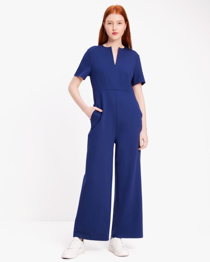Kate Spade Ponte Split-neck Jumpsuit Navy | 5621903-HF