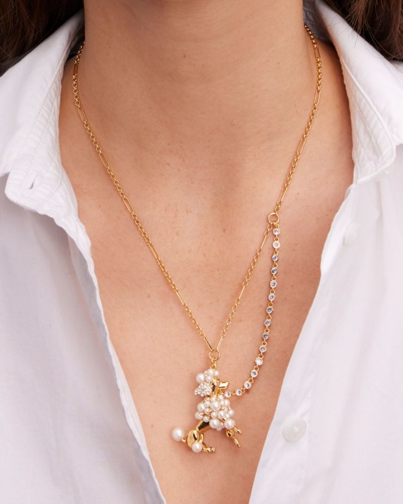 Kate Spade Poodles & Poms Statement Pendant Cream / Gold | 8359126-PC