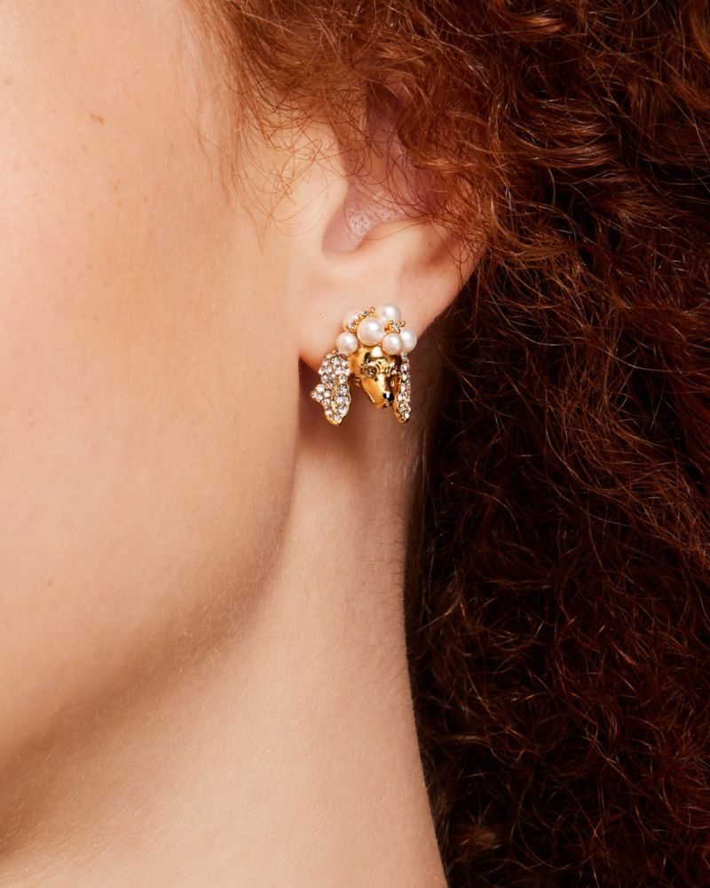 Kate Spade Poodles & Poms Studs Cream / Gold | 8953124-JN
