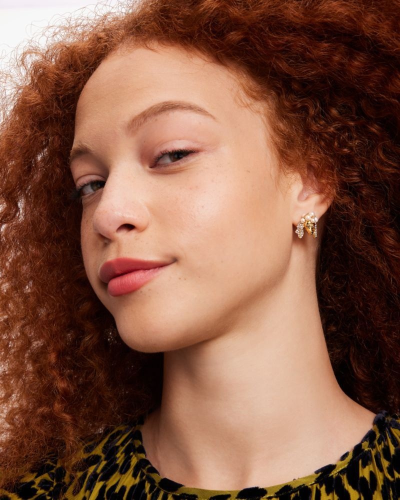 Kate Spade Poodles & Poms Studs Cream / Gold | 8953124-JN