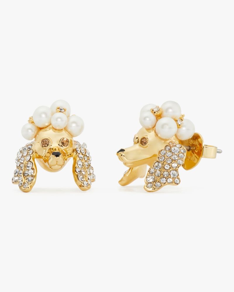 Kate Spade Poodles & Poms Studs Cream / Gold | 8953124-JN