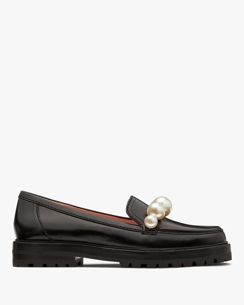Kate Spade Posh Pearl Loafer Black | 3501276-YG