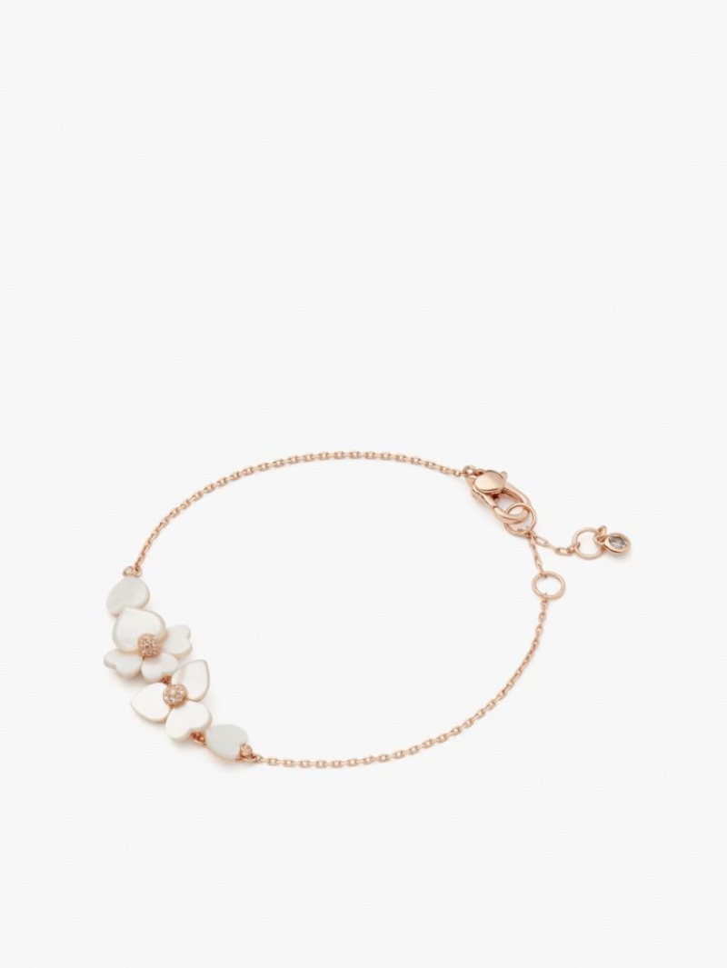 Kate Spade Precious Pansy Bracelet Cream Multicolor / Rose Gold | 9273645-IC