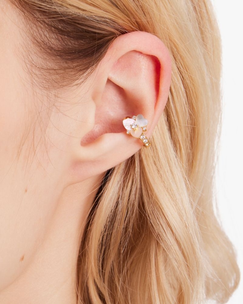 Kate Spade Precious Pansy Ear Cuff White Multicolor | 5103847-JM
