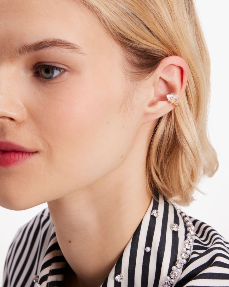Kate Spade Precious Pansy Ear Cuff White Multicolor | 5103847-JM