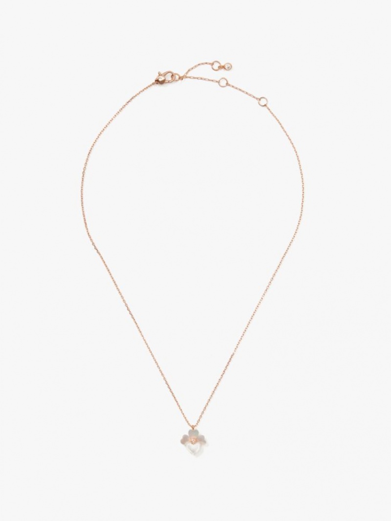 Kate Spade Precious Pansy Mini Pendant Cream Multicolor / Rose Gold | 0397861-AU