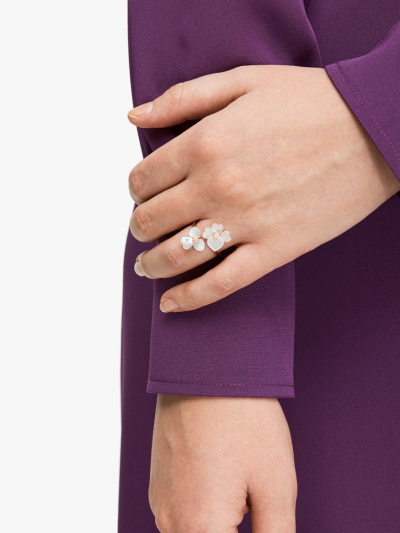 Kate Spade Precious Pansy Wrap Ring Cream Multicolor / Rose Gold | 5038247-TV