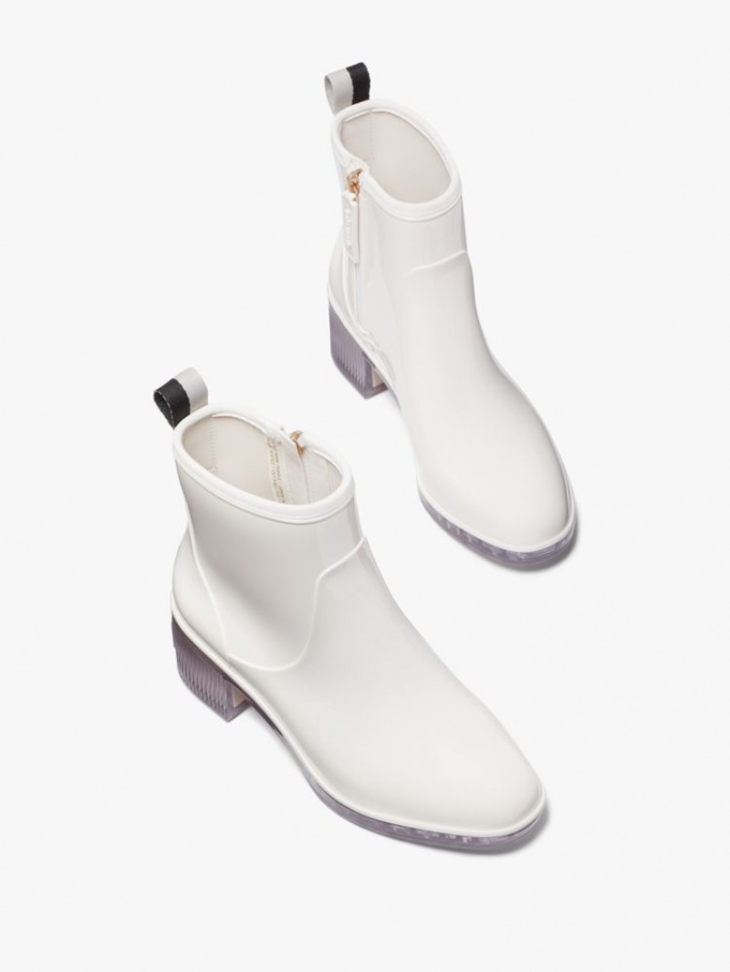Kate Spade Puddle Rain Booties Parchment/Crystal | 8295430-KF